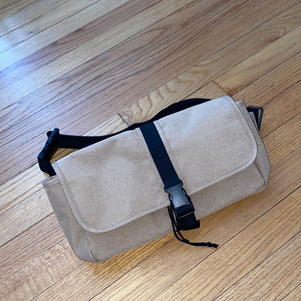 new with tags tan utility sling bag